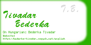 tivadar bederka business card